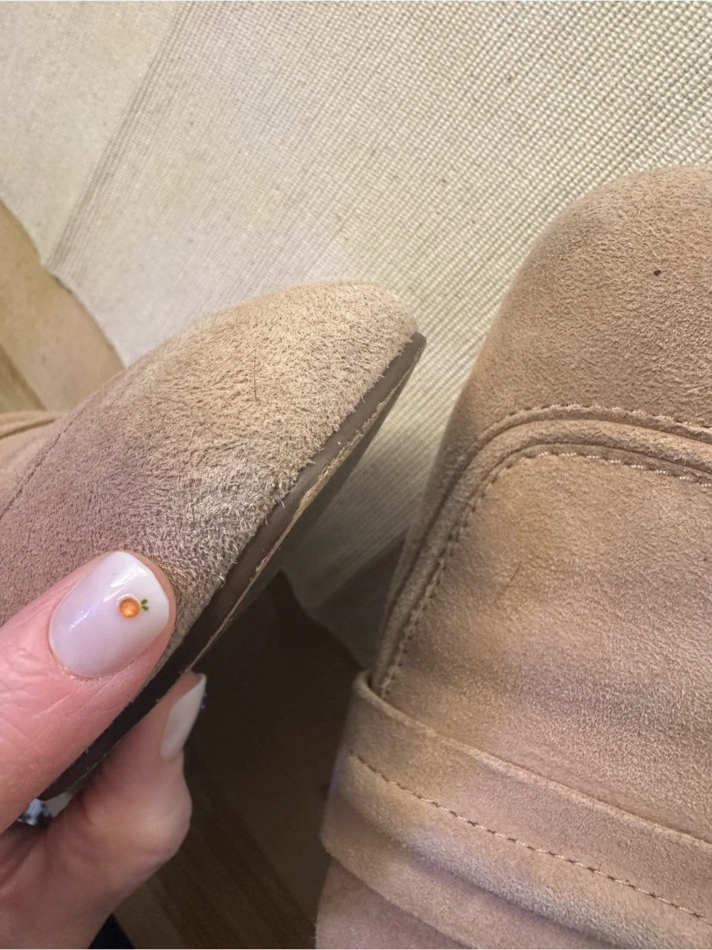 Women’s Suede Ugg Loafers in Light Taupe